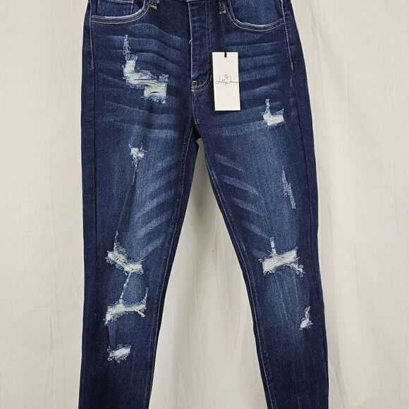 Jelly Jeans-Mid Rise Distressed Cuffed SkinnyWomen's Size 1 Nwt - Picture 10 of 10